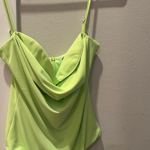 ZARA Green Draped Bodysuit - Picture 3 of 3
